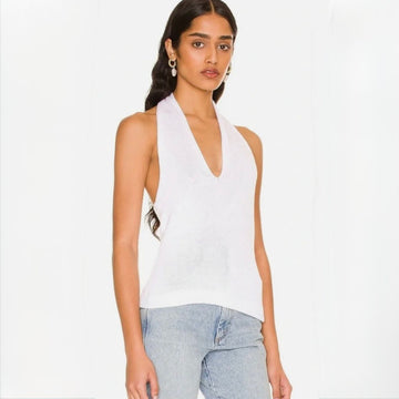 B 831 NWT 525 American Knit Halter 100% Cotton - Size Small