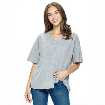 B 957. NWT Yak & Yeti Ribbed Boho Button-up Top - Size Small/Medium