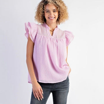 B 992. NWT Easel Textured Crepe Woven Top - Size Small (will fit Medium)