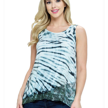 C 883. NWT Yak & Yeti Tie Dye Tank w/ Lace - Size Medium