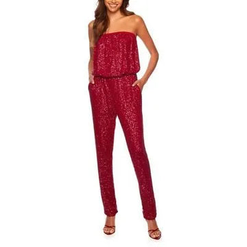 NWT Susana Monaco Sequin Strapless Jumpsuit MSRP $258