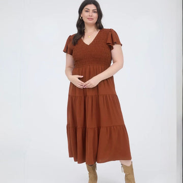 G 920. Perch by Blu Peppper Flutter Sleeve Midi Dress - Size 3X
