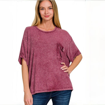 G 961. Zenana Ribbed Cuffed Short Sleeve Top - Size 2X/3X