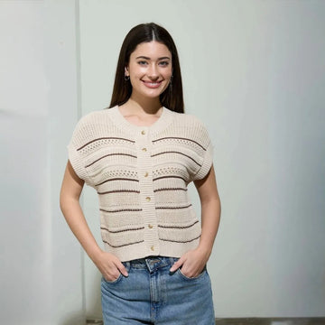 The Worskshop by Blu Pepper Multi-Stripe Button Down Cardigan