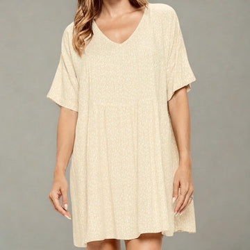 C 877. NWT Yak & Yeti Loose Fit Tiered Ruffle Boho Mini Dress 100% Cotton - Size Medium