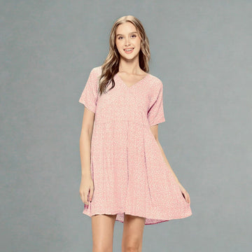 B 878. NWT Yak & Yeti Loose Fit Tiered Ruffle Boho Mini Dress 100% Cotton - Size Small