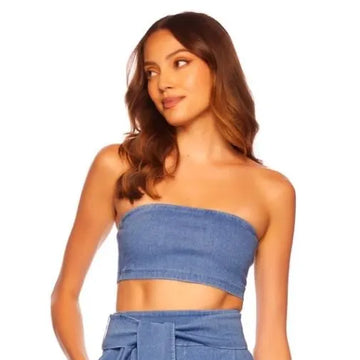 NWT Susana Monaco Denim Micro Tube Top MSRP $68