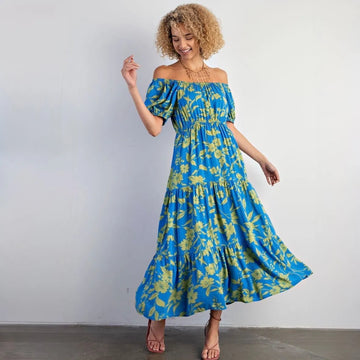 NWT Easel Floral Print Challis Maxi Dress