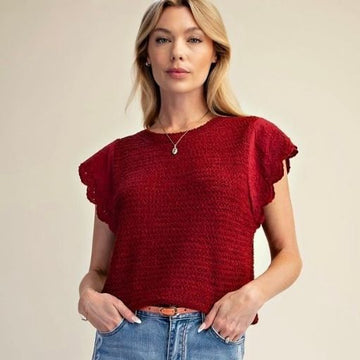 B 899. NWT Easel Knitted Short Sleeve Sweater - Size Small