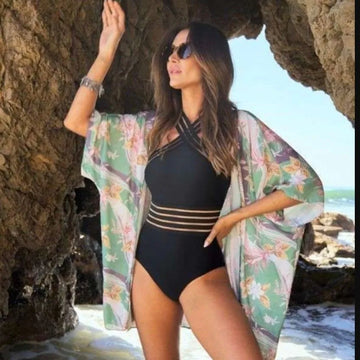 NWT Davi & Dani Floral Printed Kimono Cover-up