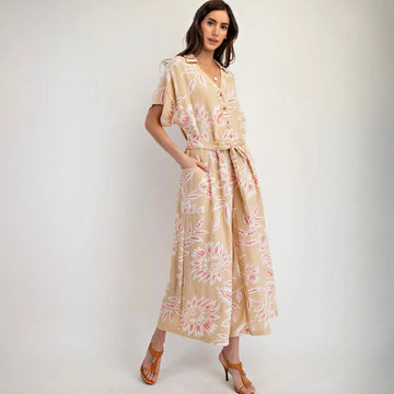 NWT Easel Floral Printed Jumpsuit