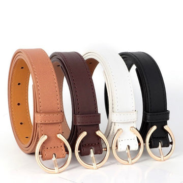 Zenana Open Circle Pin Buckle Belt - Black, Brown & Ivory
