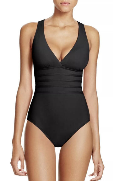 C 720. NWT La Blanca Island Goddess Strap Cross Back Swimsuit $119 MSRP - Size 6 (Medium)