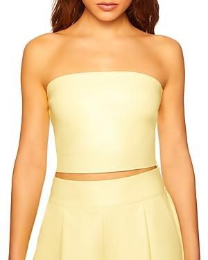 A 820. Susana Monaco Women's Faux Leather Cropped Tube Top - MSRP $98 - Size XS